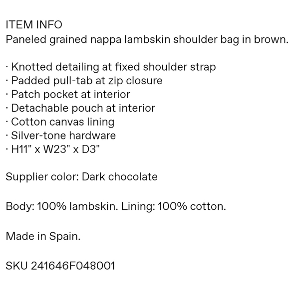 Large Lemaire Croissant bag (dark chocolate color) - Picture 4 of 4